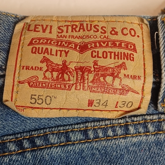 Levis 550 Jeans‎ Men's Size 34x30 Relaxed Fit Blue Medium Wash 100% Cotton - Picture 5 of 7